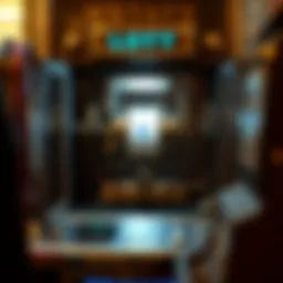 A vintage lot machine showcasing its intricate design and mechanics