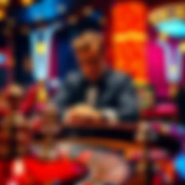 A player concentrating on placing bets at the roulette table