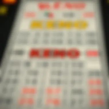A detailed representation of the Keno game board showcasing numbers and layout.