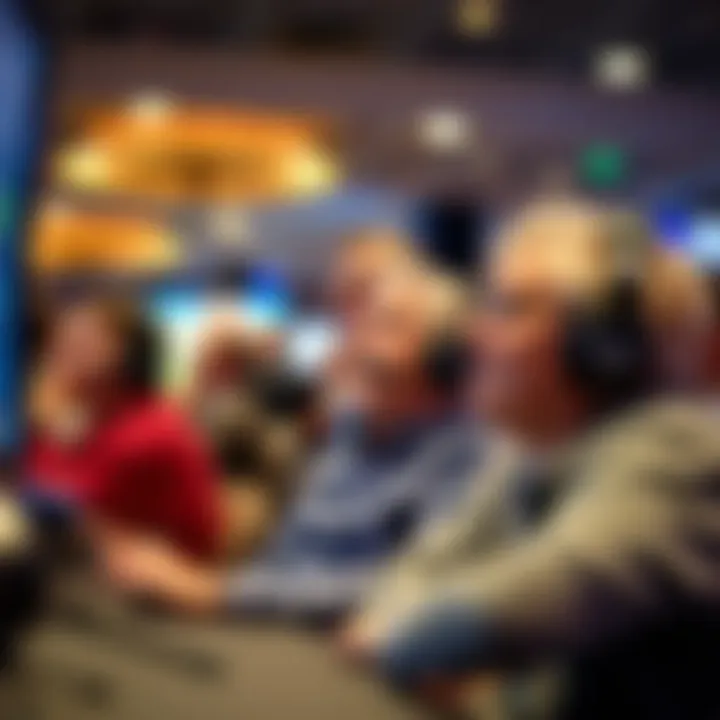 Listeners Engaged with Sports Commentary A diverse group of listeners enjoying sports commentary