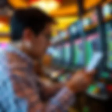 An individual thoughtfully analyzing lottery statistics and trends